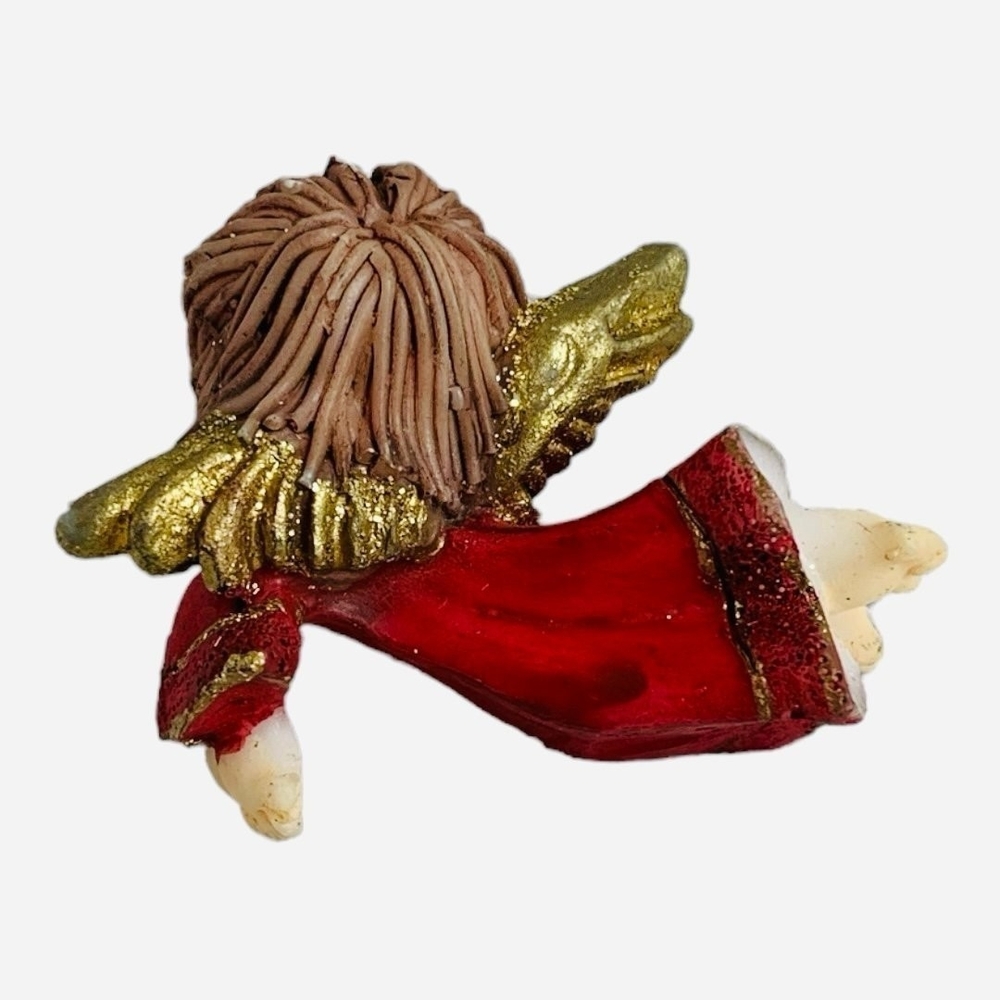 Vintage Heavenly Angel Amulet Mini Resin Figurine 2” Handcrafted Tabletop Angel - Picture 5 of 6